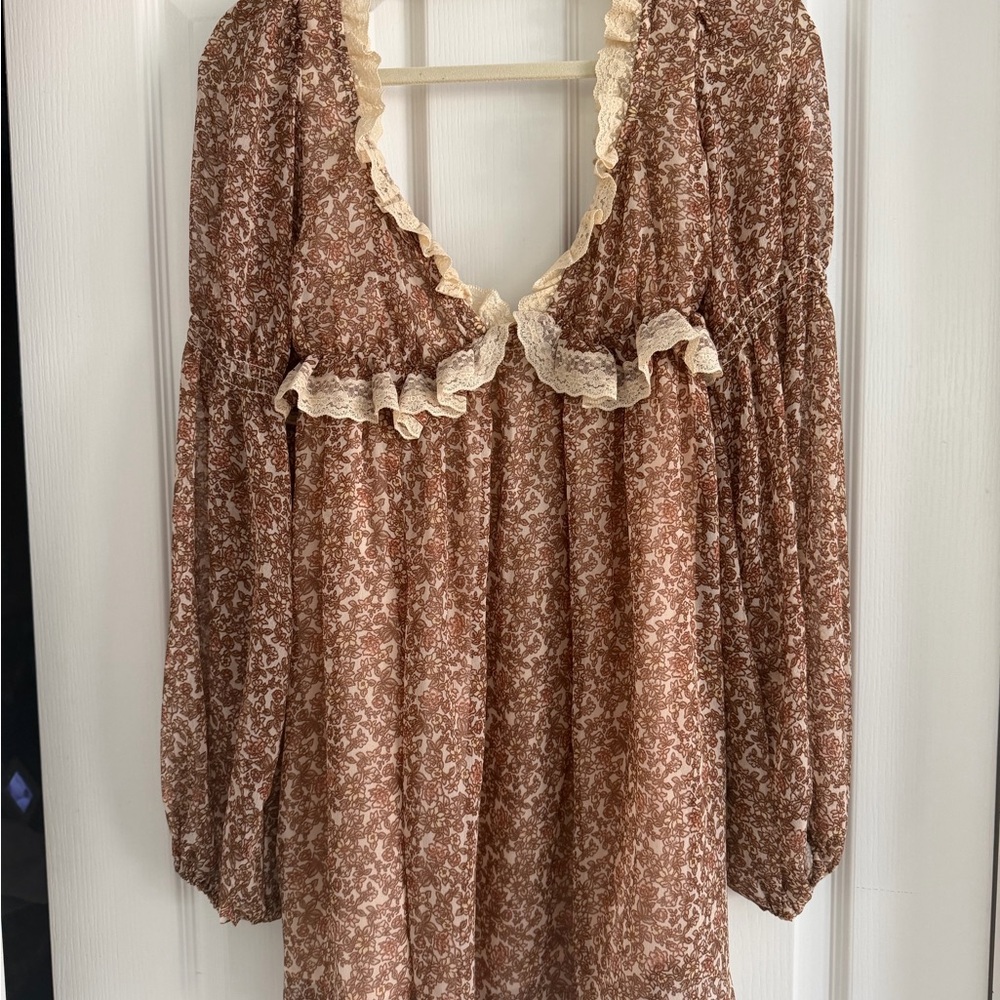 Free People Long Sleeve Babydoll Dress